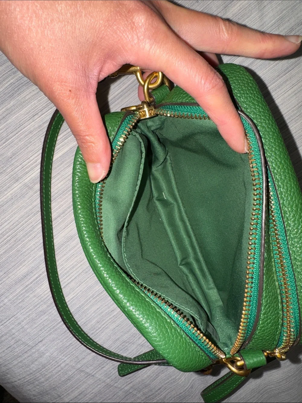 Tory Burch Emerald Green Perry Bombe Mini Bag